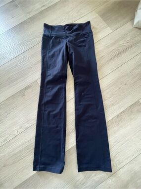 Athleta Navy Fold-Over Waist Yoga Pants